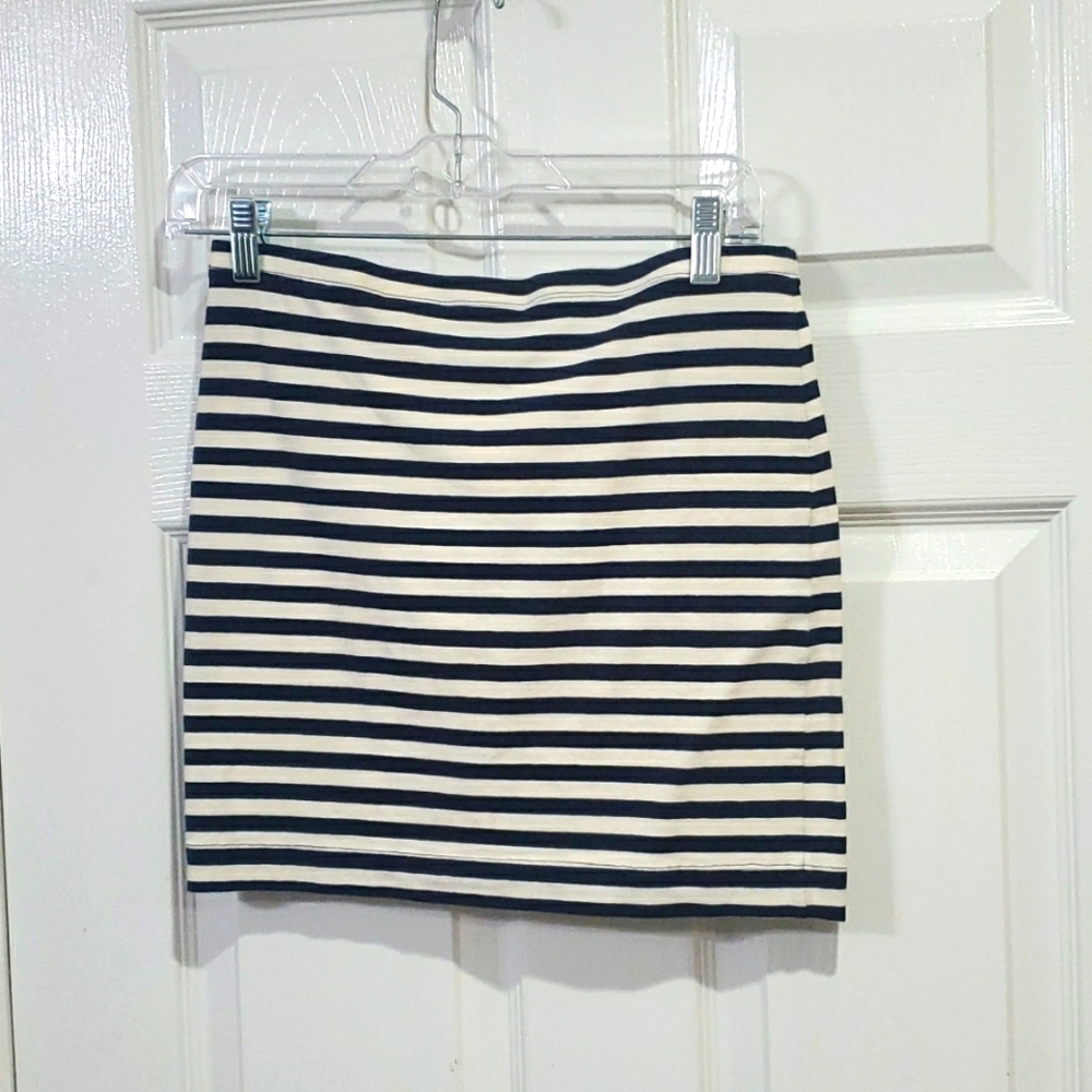Navy and Cream Fitted Skirt